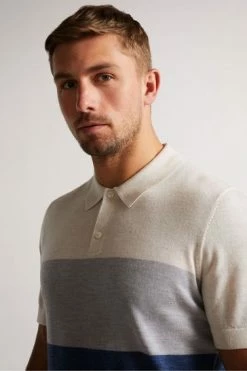 Ted Baker Cove Ecru White Multi Striped Merino Polo Shirt -Tedbaker Sales 2024 unnamed file 4163