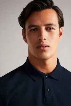 Ted Baker Tyssen Navy Blue Short Sleeve Flower Jacquard Polo Shirt -Tedbaker Sales 2024 unnamed file 4178