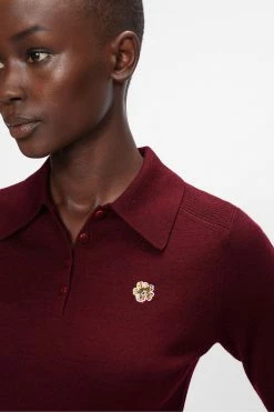 Ted Baker Womens Maroon Ameliya Merino Edit Polo Shirt -Tedbaker Sales 2024 unnamed file 4222