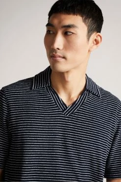 Ted Baker Rendle Blue Striped Towelling Polo Shirt -Tedbaker Sales 2024 unnamed file 4281