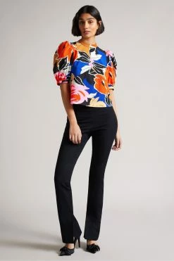 Ted Baker Black Puff Sleeve Top With Seam Detailing -Tedbaker Sales 2024 unnamed file 4484