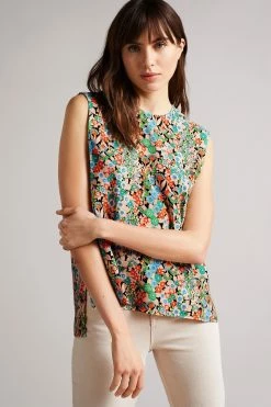 Ted Baker Nelliy Black Sleeveless Top With Shoulder Detail