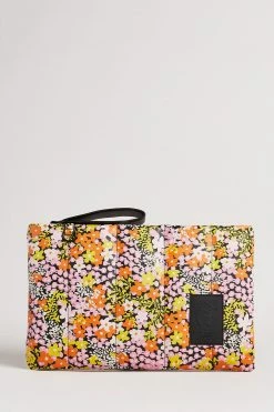 Ted Baker Jazelle Jet-Black New World Vertical Quilted Oversized Clutch