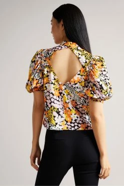 Ted Baker Ivoyne Black Puff Sleeve Boxy Top -Tedbaker Sales 2024 unnamed file 4513