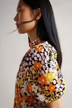 Ted Baker Ivoyne Black Puff Sleeve Boxy Top -Tedbaker Sales 2024 unnamed file 4514