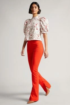 Ted Baker Pink Puff Sleeve Top With Seam Detailing -Tedbaker Sales 2024 unnamed file 4526