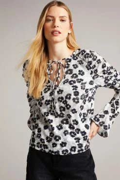 Ted Baker Taurius Mid Grey Ruched Detail Top With Keyhole