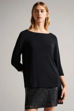 Ted Baker Black Niylah Twist Back Jersey Top