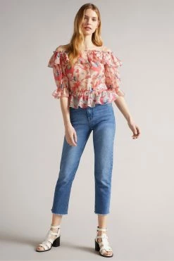 Ted Baker Harina Pink Elasticated Waist Off The Shoulder Top -Tedbaker Sales 2024 unnamed file 4569