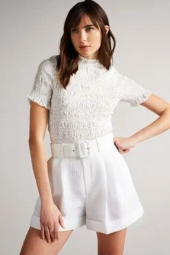 Ted Baker Womens White Tora Fitted Top -Tedbaker Sales 2024 unnamed file 4587