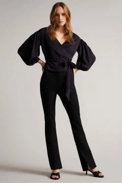 Ted Baker Navy Blue Ralda Wrap Top With Blouson Full Sleeve -Tedbaker Sales 2024 unnamed file 4590