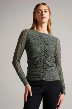 Ted Baker Savannn Black Rouched Front Jersey Top -Tedbaker Sales 2024 unnamed file 4604