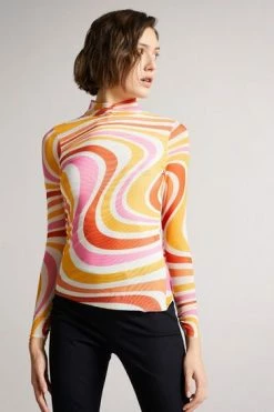 Ted Baker Sarrahh Ivory Mesh Seaming Top -Tedbaker Sales 2024 unnamed file 4627