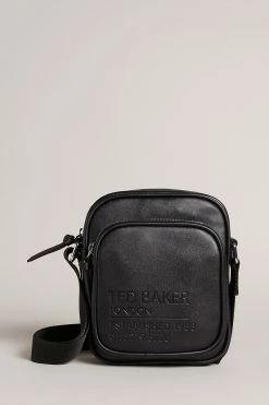 Ted Baker Philton Black Recycled Pu Flight Bag