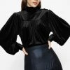 Ted Baker Black Ozma Velvet With Yoke Detail Blouse -Tedbaker Sales 2024 unnamed file 4653