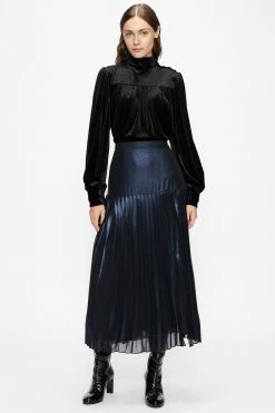 Ted Baker Black Ozma Velvet With Yoke Detail Blouse -Tedbaker Sales 2024 unnamed file 4655