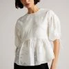 Ted Baker Karni White Exaggerated Puff Sleeve Top -Tedbaker Sales 2024 unnamed file 4664