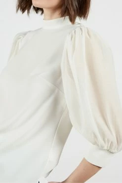 Ted Baker Cream Micaeli Organza Volume Sleeve Top -Tedbaker Sales 2024 unnamed file 4678