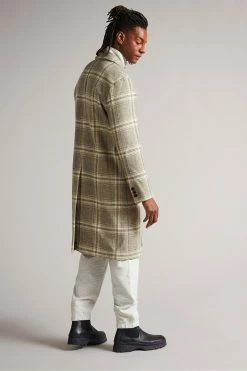Ted Baker Natural Ogle Relaxed Fit Check Coat -Tedbaker Sales 2024 unnamed file 4701