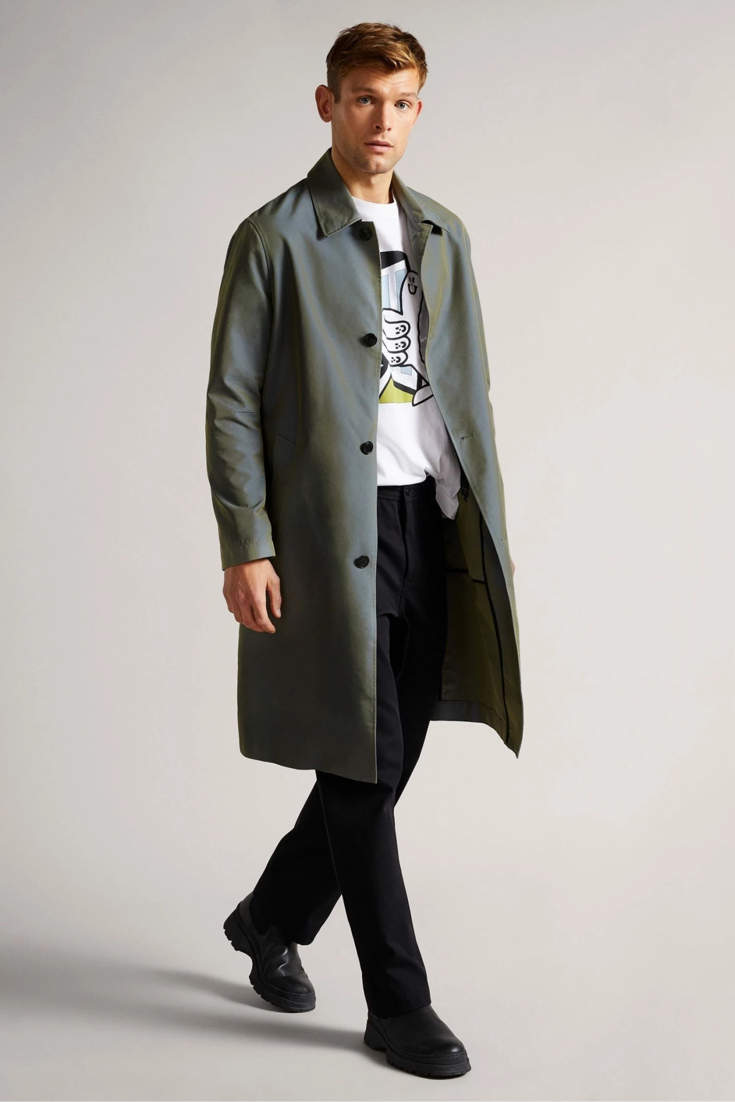 Ted Baker Mid-Blue Hever Two Tone Mac 4 Ted Baker Mid-Blue Hever Two Tone Mac - Image 2