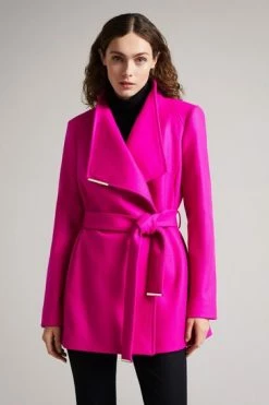 Ted Baker Pink Rosess Short Wool Wrap Coat -Tedbaker Sales 2024 unnamed file 4770