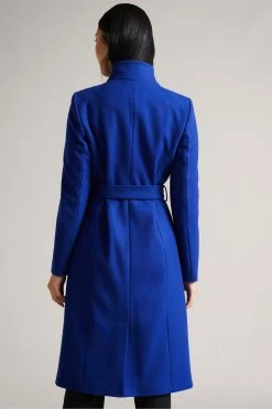 Ted Baker Blue Rose Midi Wool Wrap Coat With Shoulder Panels -Tedbaker Sales 2024 unnamed file 4773
