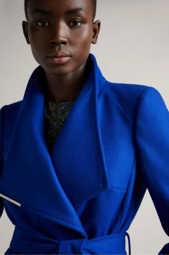 Ted Baker Blue Rosess Short Wool Wrap Coat -Tedbaker Sales 2024 unnamed file 4780