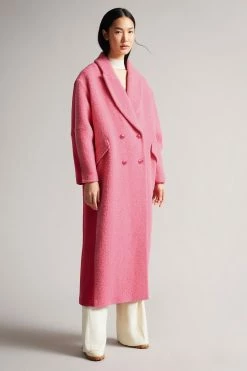 Ted Baker Oversized Deep-Pink Jjoelle Fabric Blocked Crombie Coat -Tedbaker Sales 2024 unnamed file 4820
