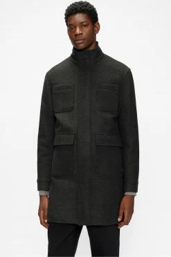 Ted Baker Grey Traks Funnel Neck Coat