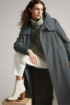 Ted Baker Dk-Blue Kayleeh Long Coat With Deep Funnel Neck Collar -Tedbaker Sales 2024 unnamed file 4913