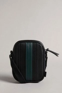 Ted Baker Black Evver Striped Pu Flight Bag -Tedbaker Sales 2024 unnamed file 495