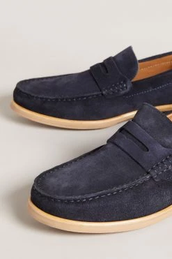 Ted Baker Alfey Navy Suede Moccasin Shoes -Tedbaker Sales 2024 unnamed file 5024