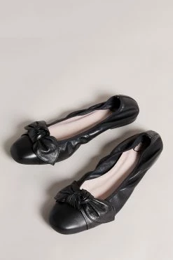 Ted Baker Brielly Black Leather Oversized Bow Ballet Pump Shoes -Tedbaker Sales 2024 unnamed file 5035