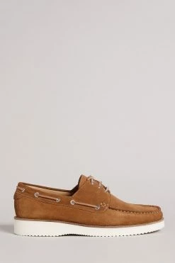 Ted Baker Darrol Tan Brown Suede Boat Shoes