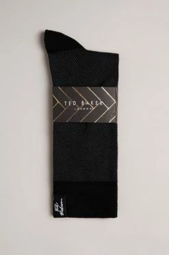 Ted Baker Grey Tedtext Semi Plain Socks -Tedbaker Sales 2024 unnamed file 5059