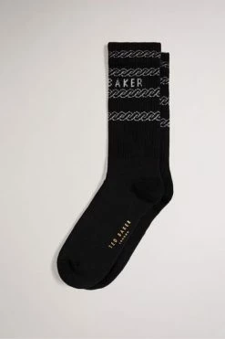 Ted Baker Black Branded Chain Socks -Tedbaker Sales 2024 unnamed file 5095