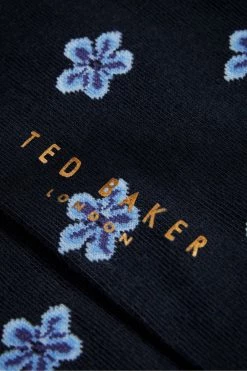 Ted Baker Navy Blue Geometric Flower Pattern Socks -Tedbaker Sales 2024 unnamed file 5118
