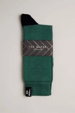 Ted Baker Tedtext Green Semi Plain Socks -Tedbaker Sales 2024 unnamed file 5130