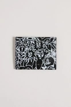 Ted Baker Stanis Black Scribble Leather Cardholder