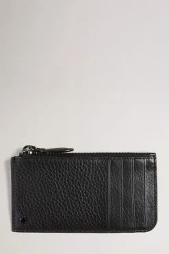 Ted Baker Steave Black Leather Card Holder With Coin Pocket
