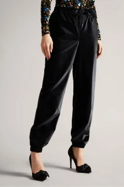 Ted Baker Black Pu Satin Relaxed Joggers -Tedbaker Sales 2024 unnamed file 5291