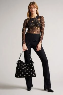 Ted Baker Meida Black Eyelet Detail Swag Bag -Tedbaker Sales 2024 unnamed file 53