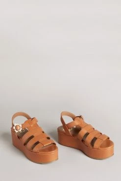 Ted Baker Ffayeta Light Brown Leather Fisherman Platform Sandals -Tedbaker Sales 2024 unnamed file 5370