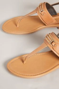 Ted Baker Tan Brown Jazmiah Leather Toe Post Flat Sandals -Tedbaker Sales 2024 unnamed file 5382