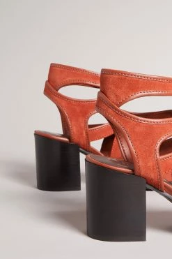 Ted Baker Lyllo Dk-Tan Brown Block Heel Ghillie Sandals -Tedbaker Sales 2024 unnamed file 5400