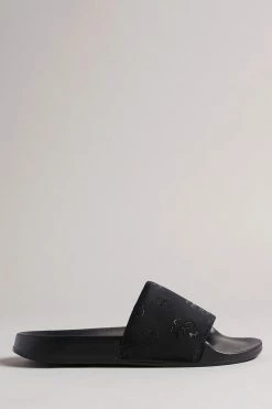 Ted Baker Black Magnolia Flower Sliders