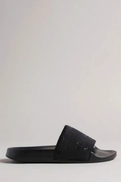 Ted Baker Black Magnolia Flower Sliders -Tedbaker Sales 2024 unnamed file 5424