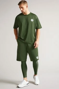 Ted Baker Fhilips Khaki Green Active Quick Dry Shorts