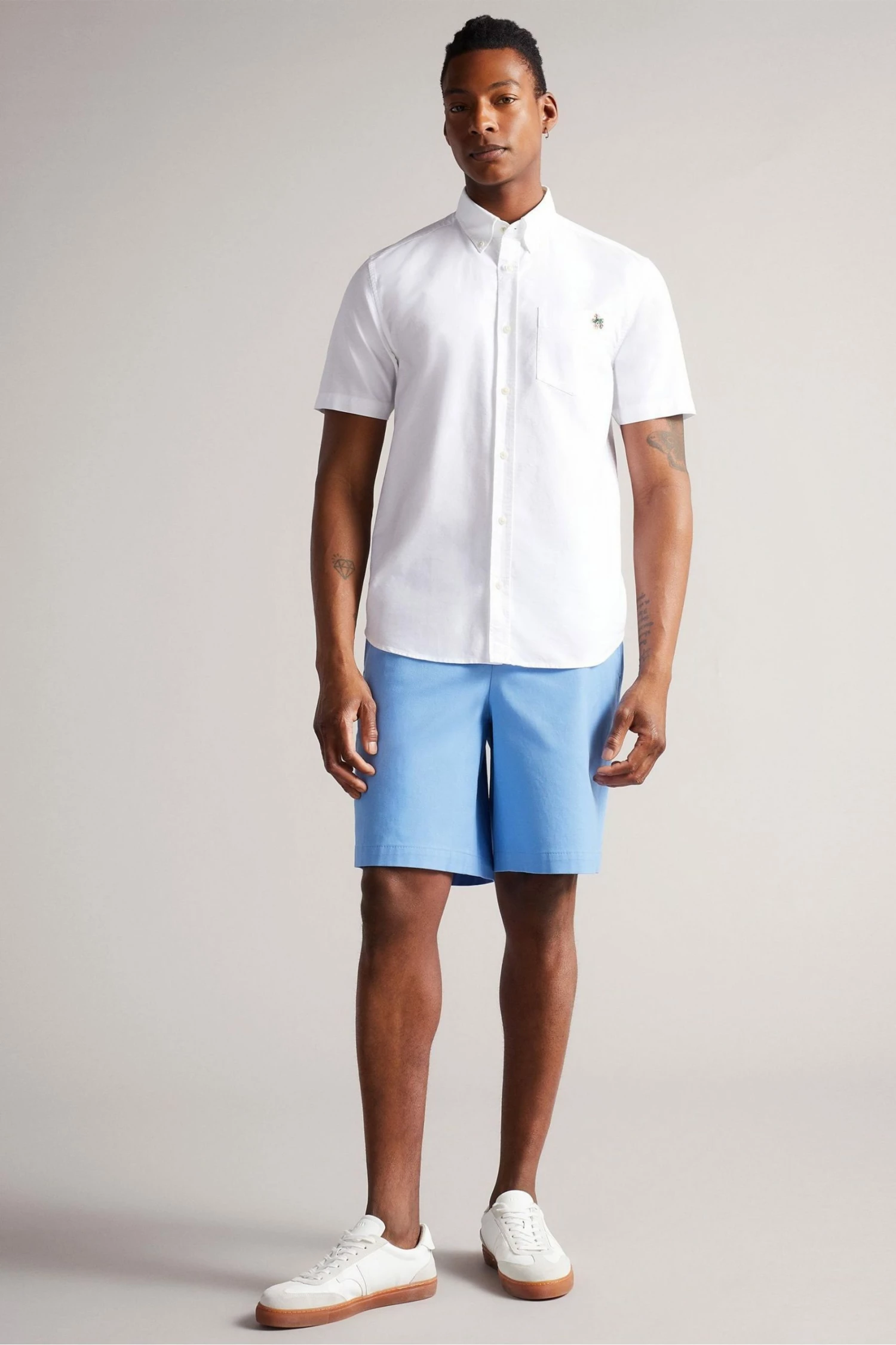 Ted Baker Mordon Blue Twill Drawstring Shorts 3 Ted Baker Mordon Blue Twill Drawstring Shorts