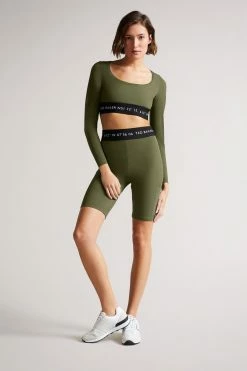 Ted Baker Dark Green Lleeya Branded Cycling Shorts